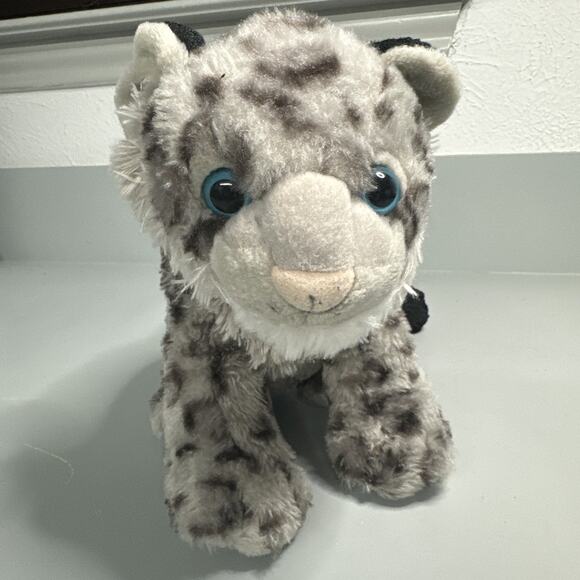 Wild Republic Plush Toy Snow Leopard Grey White Black Stuffed Animal 12” - Picture 2 of 11
